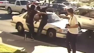 Skater saved by man from been Hit by a Car