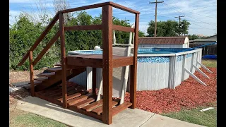 Building Above Ground Pool Stairs and Deck