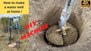 Homemade water well drill rig machine , how to make a water well at home DIY - 4K