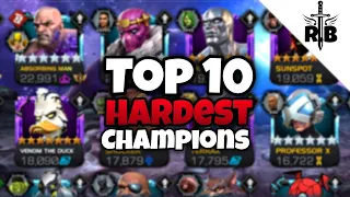 Top 10 Hardest Champions To Play In Marvel Contest Of Champions || Mcoc Rankings