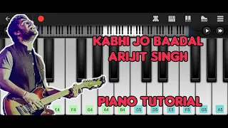 Kabhi Jo Baadal Barse Song On Piano | Arijit Singh | Piano Tutorial | By Piano Pal