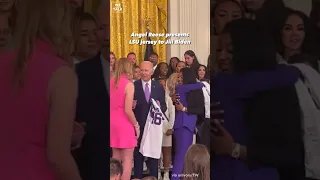 Angel Reese & Jill Biden embrace at The White House celebration of the LSU Champs (via @ariivory/tw)