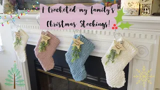 I CROCHETED MY FAMILY'S CHRISTMAS STOCKINGS - PATTERN BY DEBROSSE (THE NWEL STOCKINGS) 2019