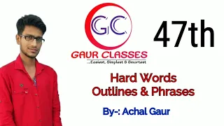 Transcription no. 47 BACK Hard words English Shorthand GAUR CLASSES by Achal Gaur