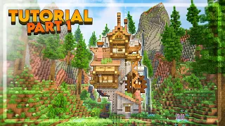 How to Build a Fantasy Steampunk House in Minecraft - Tutorial [Part 1]