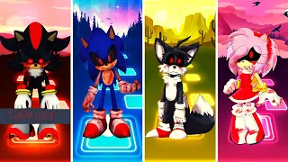 Shadow EXE vs Sonic EXE vs Tails EXE vs Amy EXE || Tiles Hop EDM Rush