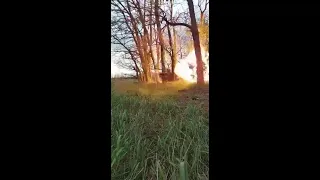 Firing from the Fagot ATGM and successful hit