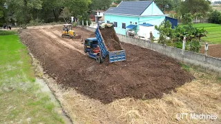 Start New Project Skills Operator Miniature Dump Truck 5TON And Bulldozer Fill The Field With Soil