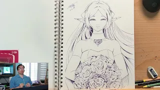 Drawing Process | Bride Frieren |Symmetry Challenge | Draw Session with Relax Music | No Talk