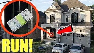 if you ever see a stack of money hanging on your house, do not grab it! Run away FAST! (It's a trap)