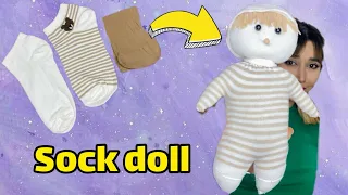 Diy easy sock doll/How to make cute boy doll step by step in 5 minutes!