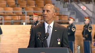 President Obama delivers final speech to U.S. Armed Forces during military farewell ceremony