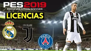 PONER LAS LICENCIAS EN PES 2019 - REAL MADRID, JUVENTUS, PSG