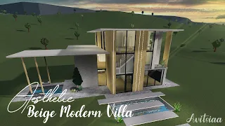 Aesthetic Beige Modern Villa 140k | Bloxburg Speed Build | Avitsiaa