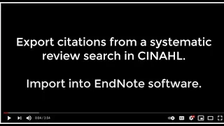 CINAHL Citation Export for Endnote Software