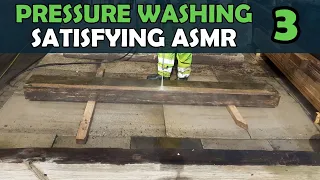 Pressure washing old reclaimed timber railway sleepers in realtime - Satisfying ASMR!