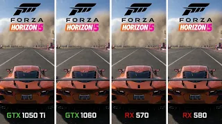 Forza Horizon 5 - GTX 1050 Ti vs GTX 1060 vs RX 570 vs RX 580