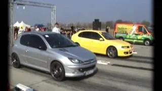 Seat Leon Cupra R Vs. Peugeot 206 RC Drag Race