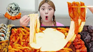 Spicy Tteokbokki Mozzarella MUKBANG🧀REAL SOUND by HIU 하이유