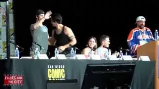 Dylan O'Brien and Tyler Posey fall down, sdcc 2015 Teen Wolf