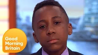 10-Year-Old Boy Becomes Emotional After Calling for Stricter U.S. Gun Laws | Good Morning Britain