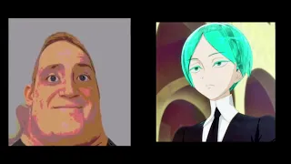 phos becoming uncanny (Houseki no kuni/Mr. Incredible disturbed meme)