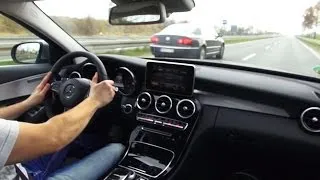 Mercedes C220 CDI BlueTec W205 Onboard Autobahn Acceleration Kickdown Sound 2014