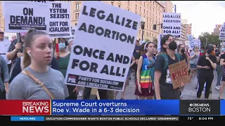 Protesters gather in Boston after Supreme Court overturns Roe v. Wade