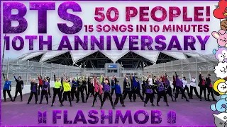 [KPOP IN PUBLIC | ONE TAKE] BTS 10th Anniversary FLASHMOB | 15 SONGS | DANCE COVER