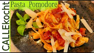 Hausgemachte Pasta in Tomatensoße. Einfach, schnell und lecker. Rezept