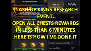 Clash of Kings Research Event Open All Chests in Less Than 6 Minutes