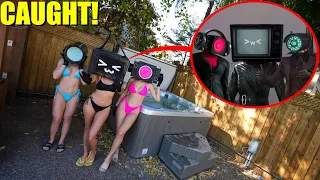 I CAUGHT THE SKIBIDI GIRLS ON A HOT TUB DATE IN REAL LIFE! (TV WOMAN X SPEAKER WOMAN X CAMERA WOMAN)