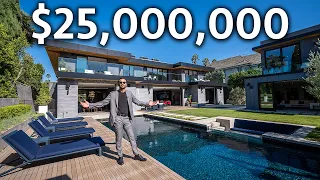 Inside a $25,000,000 Los Angeles Modern Home with Detached Guest Home & Tennis Court
