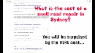 Roof repairs in Sydney - What is the cost of small roof repair in Sydney