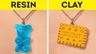 POLYMER CLAY vs EPOXY RESIN || Cute DIY Jewelry & Mini Crafts