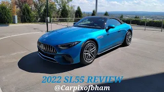 Review and walk around of the 2022 AMG SL55 *HYPER BLUE MATALLIC*