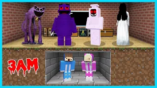 MIPAN & ZUZUZU BERSEMBUNYI DARI GRIMACE, CATNAP, POCONG, DAN KUNTILANAK YANG MENGERIKAN DI MINECRAFT