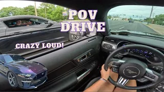 POV DRIVE MUSTANG GT 6SPD | VERY LOUD | DOWNSHIFTS & PULLS
