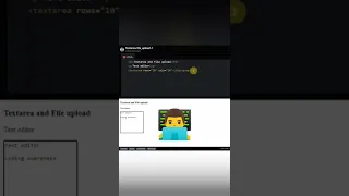 Textarea and file upload in HTML | Web Development tips | Coding Awareness #shorts