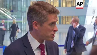 UK defence minister at NATO summit, asked about Brexit woes