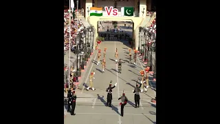 Wagah Border Fight Scene in Flag Hosting Ceremony 🇮🇳 Vs 🇵🇰