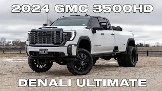 We built this 2024 GMC 3500HD Denali Ultimate for a customer! 6" lift, 37's on 24’s