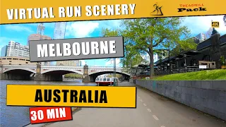 Virtual Run 30 Min Melbourne Australia | No Music | 4K