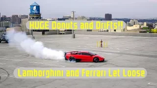 (Brutal) Straight Piped and MANUAL Murcielago does MASSIVE illegal Donuts!!