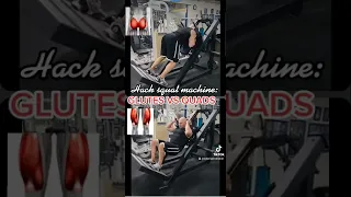 HACK SQUAT MACHINE FOR GLUTES VS QUADS VARIATIONS  #shorts