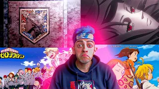 REACCIÓN al DUELO DE OPENINGS  entre  (BOKU NO HERO, BLACK CLOVER, SHINGEKI Y NANATSU)