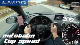 Audi A3 30 TDI (2019) - Autobahn Top Speed / Acceleration / Test Drive POV