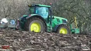 Ploughing with John Deere 6210R and Five Furrow.