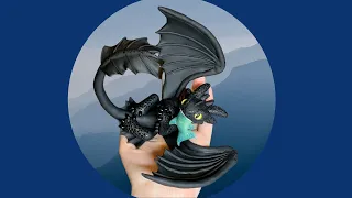 Toothless from How to train your DRAGON! Made from polymer clay!