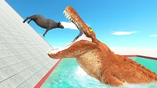 Dangerous water with full of Purussaurus under ZigZag map - Animal Revolt Battle Simulator